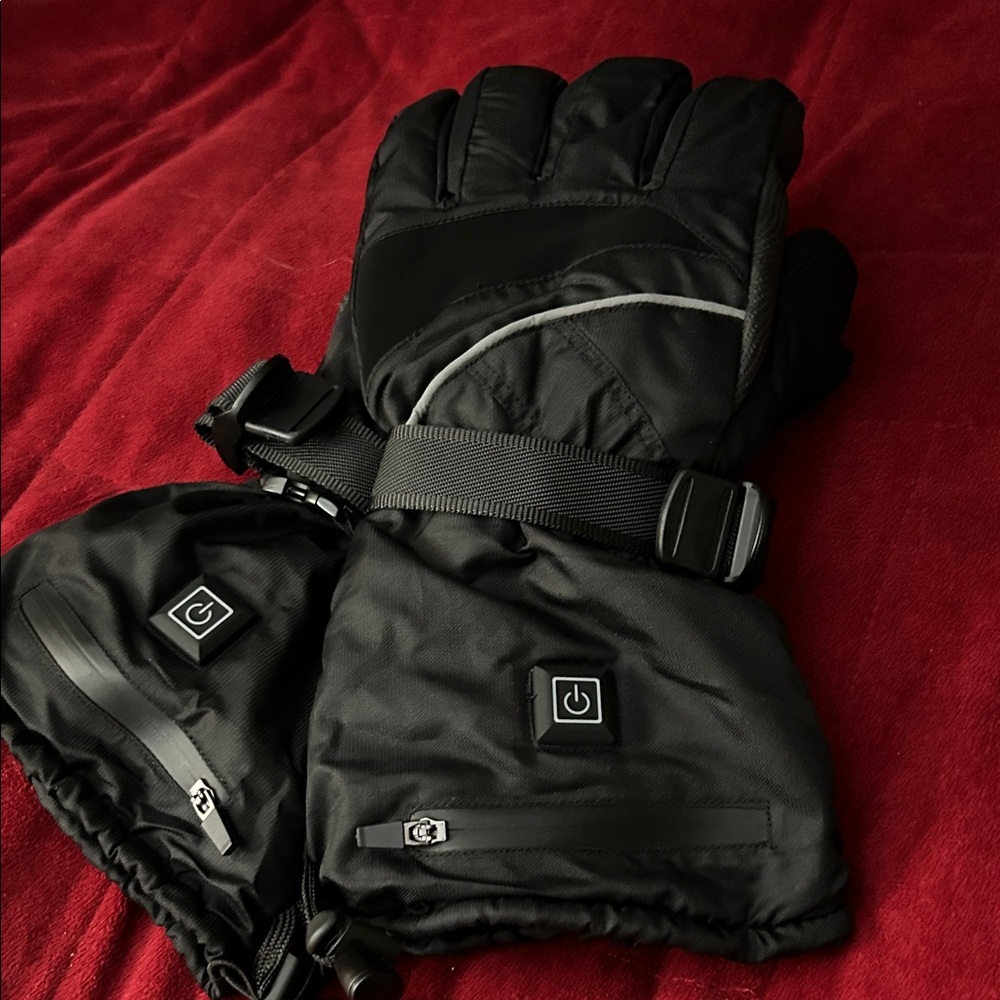 Black intelligent Heated Winter Gloves - Picture 2 of 2